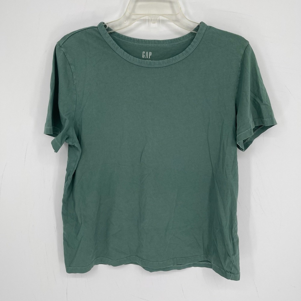 GAP Women's Green Organic Cotton Crewneck Short Sleeve Basic Tee T-Shirt Size M